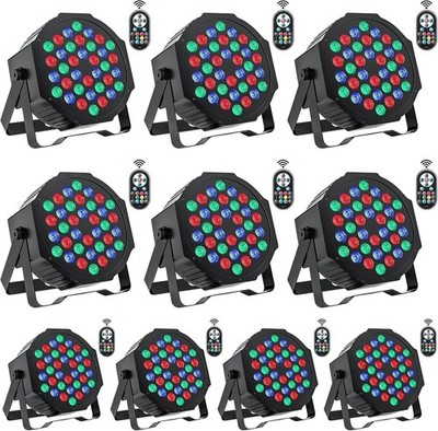 UKing Stage Lights 10 Packs 36LED RGB DJ Lights Remote