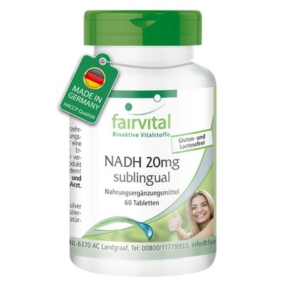 NADH 20 mg sublingual - VEGAN - 60 Tabletten - stabilisiertes NADH | fairvital