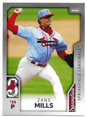 Zane Mills ROOKIE 2025 Choice Springfield Cardinals #28