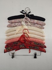 Vintage 9 Padded Satin Lace Lingerie Clothes Hangers Plastic Coated Or Metal