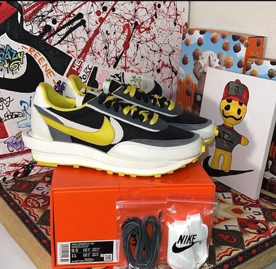 Nike sacai x Undercover LDWaffle DJ4877-001 Black Sail Grey Bright Citron 2021