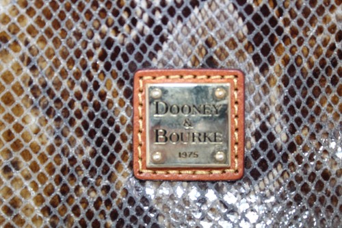 Dooney Bourke Janine Python Snake Print Leather Mini Tote Satchel Crossbody Bag - Picture 2 of 13