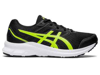 Kids asics Jolt 3 GS Black Hazard Green Running Sneakers Walking Shoes NIB