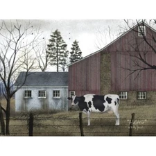 NEW Billy Jacobs Canvas Print COW Picture HOLSTEIN 12" x 16" Country Farmhouse