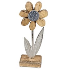 Formano Blume Alu Mango Holz Aufsteller 24 cm Tischdeko 578150 Dekoration