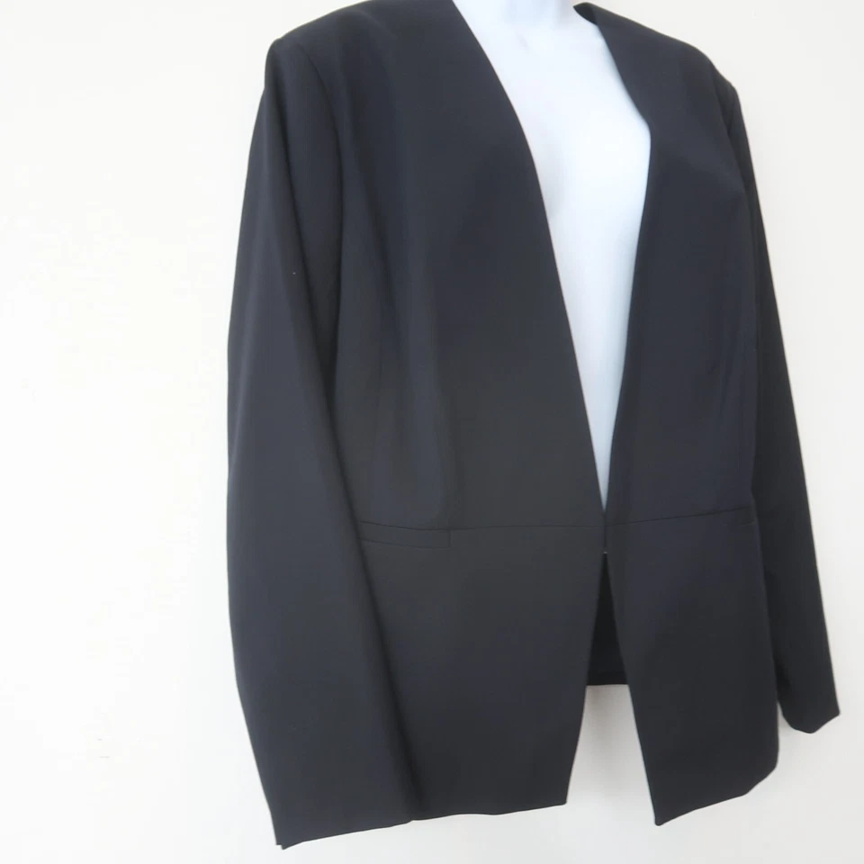 Sejour Womens Blazer size 14W Dark Blue Clasp Closure Minimalist Career - Image 2 of 4