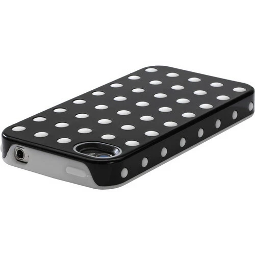 Funda Combinada para iPhone 4 y 4S Negra con Puntos Blancos Foto 3 de 3
