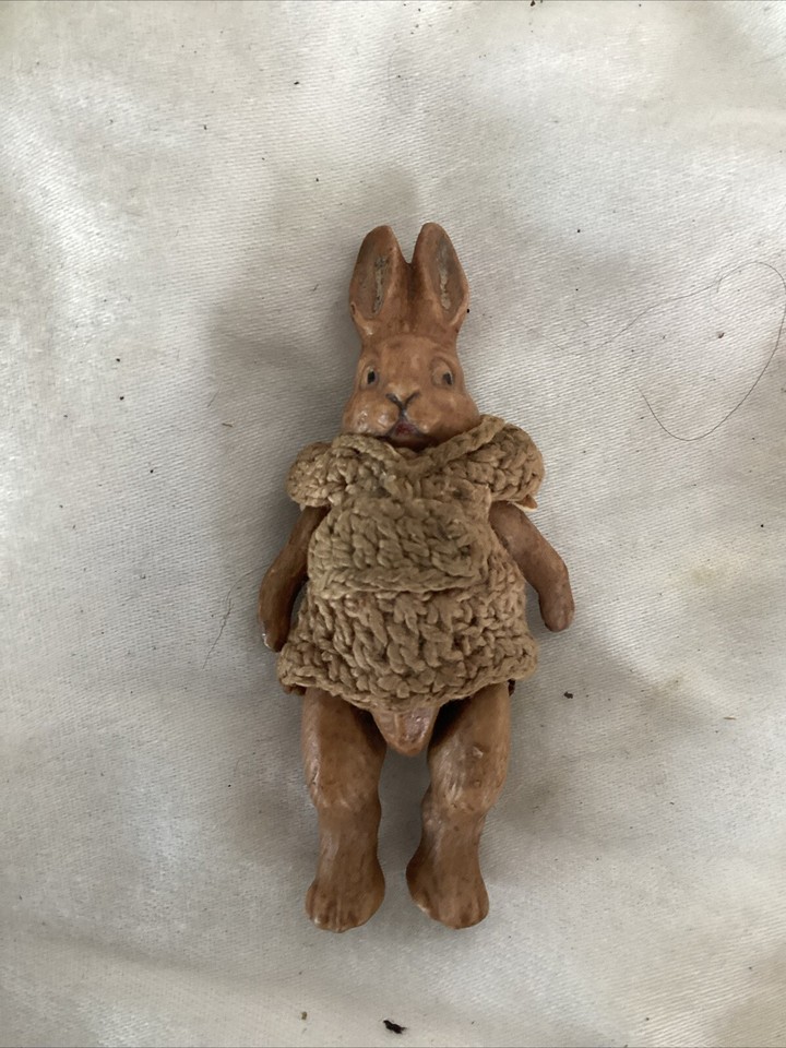 Rare antique Hertwig bisque jointed rabbit | eBay