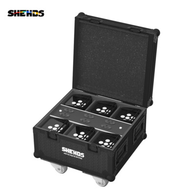 SHEHDS Rechargeable 6in1 Flightcase For LED Par 6x18W RGBAWUV 6in1 Battery Light