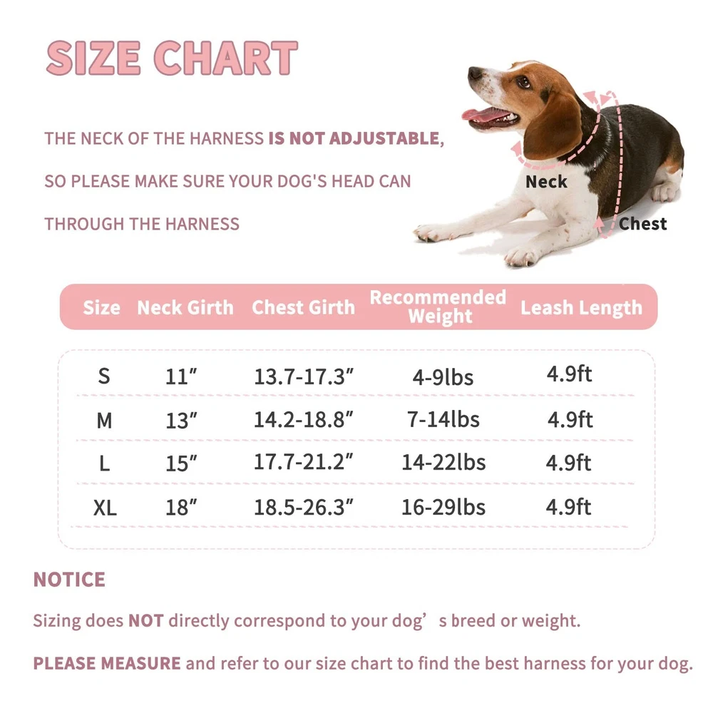 Dog Harness and Leash Set for Small Dogs, Adjustable Reflective No Pull Dog V...