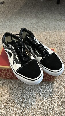vans old skool low top Flames Black/white