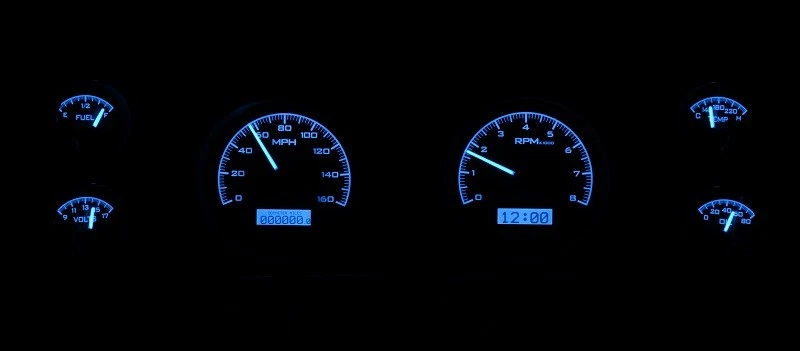 Kit de medidores analógicos Dakota Digital 1970-81 Chevy Camaro negro azul VHX-70C-CAM-K-B Foto 2 de 4