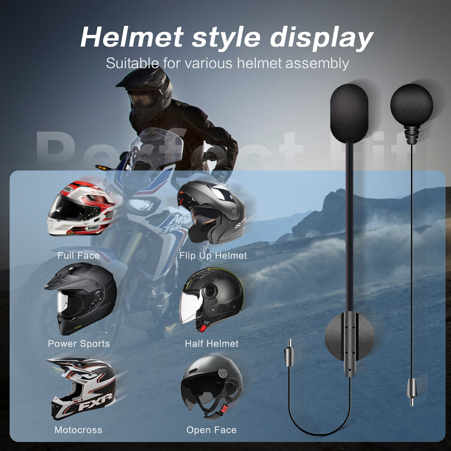 Fodsports M1-S Plus Motorcycle Helmet Intercom BT Headset Interphone Music  Share