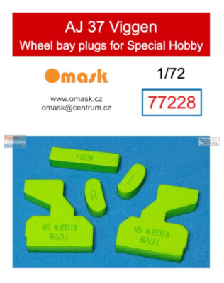 OMK77228 1:72 Omask Wheel Bay Plugs - AJ37 Viggen (SPH kit)