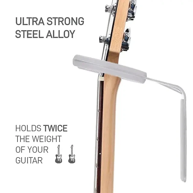 D&A Guitar Gear GRIP Guitar Wall Hanger in Ultra Light Gray-Chrome - Image 2 of 4