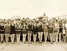 1925 Bathing Beauty Contest, Long Beach, CA Old Photo 8.5" x 11" Reprint