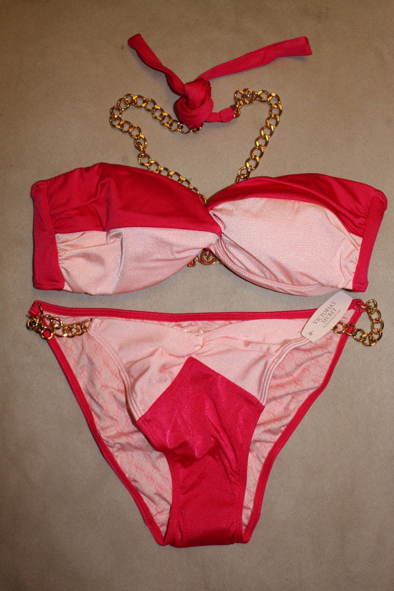 Victoria's secretビキニ NEW Victorias Secret Swimsuit Set 38C/XL Malibu Halter Top & Itsy