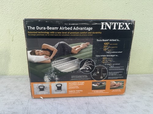 Intex Dura-Beam Series TWIN Deluxe Airbed w/ Portable Pump Air Bed Mattress NEW - Picture 3 of 4