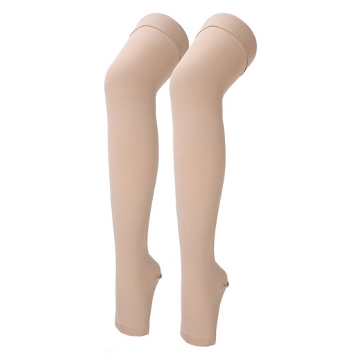 23-32mmHg Compression Stockings Open Toe Thigh High Graduated Compression Sock - Picture 16 of 23