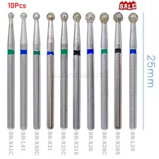 Dental Diamond Bur Ball Round Coarse Super End Taper FG Football High Speed 25mm