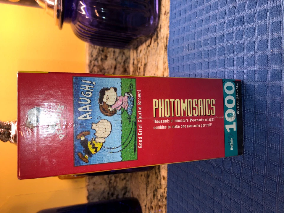 RARE Good Grief Charlie Brown Peanuts Photomosaic 1000 PC Puzzle NEW SEALED BOX - Image 3 of 4