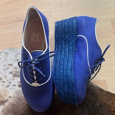 Missoni Blue Lace Up Espadrille Platform Shoes Women s Size 6