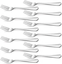 Heavy Duty Dinner Forks 18/0 Stainless Steel Salad Table Fork Set of 12 Flatware