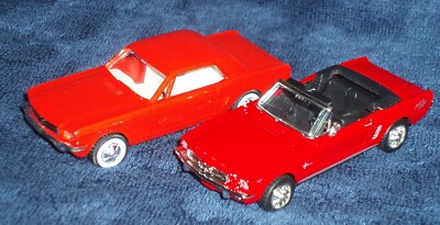 #17  SET OF 2 1964 1/2 FORD MUSTANG COUPE & CONVERT ERTL MIRA SOLIDO 1/43 O SC