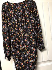 ASTR The Label  Shirred Long Sleeve Mini Dress Floral print Sz M