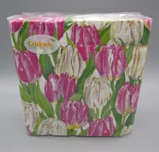 BOSTON INTERNATIONAL~40 Ct MODERN TULIPS Paper Cocktail Napkins