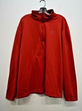 IZOD Performx Men Red Long Sleeve 1/4 Zip Stretchable Pullover Sweatshirt XL/TG