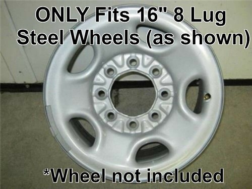01-10 Chevrolet Silverado 2500 3500 Truck Van 8 Lug Steel Silver Center Caps! 4 - Picture 4 of 22
