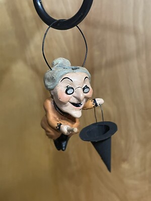 RARE Scott Smith Rucus Studio Witch with Broom Ornament Bethany Lowe 2008