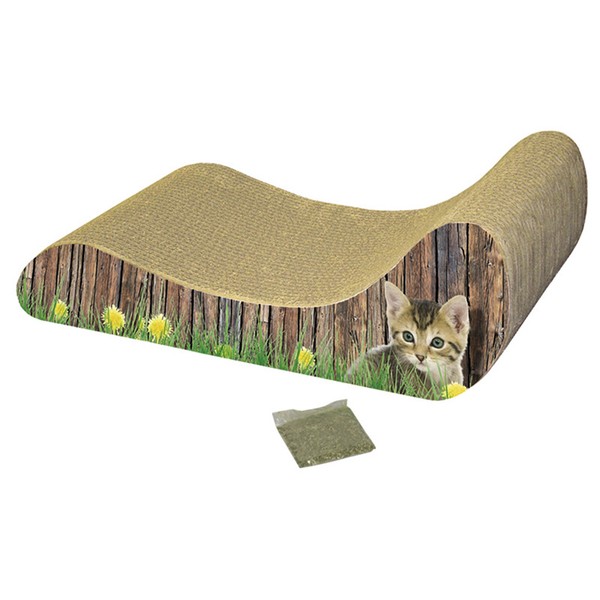 Nobby Kratzbrett Lounge Aus Karton 48X21X16Cm Mit Katzenminze Kratzmatte-image