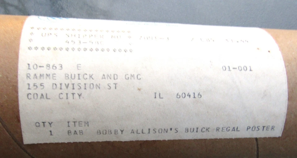 1984 Buick Regal Grand National Regal T-Type Bobby Allison Buick Showroom Poster - Image 3 of 4