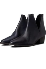 Free People Charm Double V Black Leather Ankle Boots Size Us Womens 6 (EU 36)