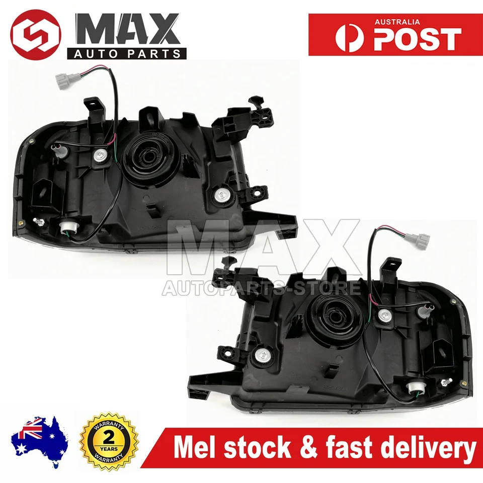 Black Pair Head Light For Nissan Navara D22 UTE 2001-2014 Front Lamp Upgrade - image 2 of 4