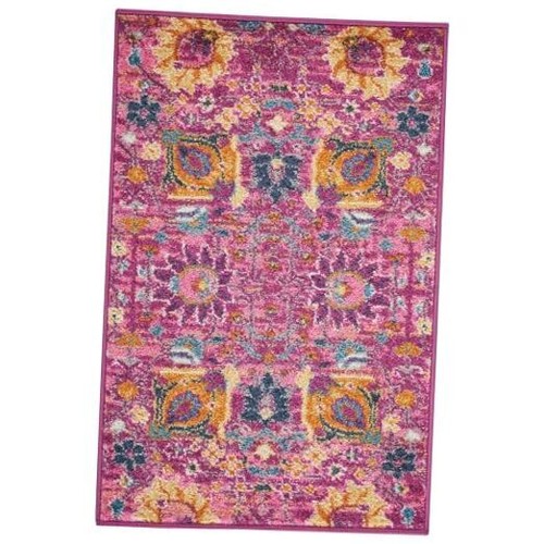 Passion Area -Rug, Boho, Moroccan, Bed Room, Living 1'10" x 2'10" Fuchsia