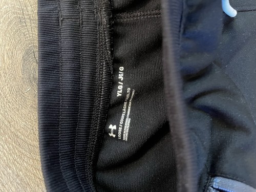 Under Amor Youth Large Black Athletic Sweatpants Loose Fit - Picture 3 of 3
