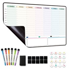TIMCLUTCH Magnetic Dry Erase Weekly Planner with Hourly Time Slots Whiteboard Ca