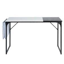 39.4in Study Writing Desk with Storage Bag Space Saving Home Office Black