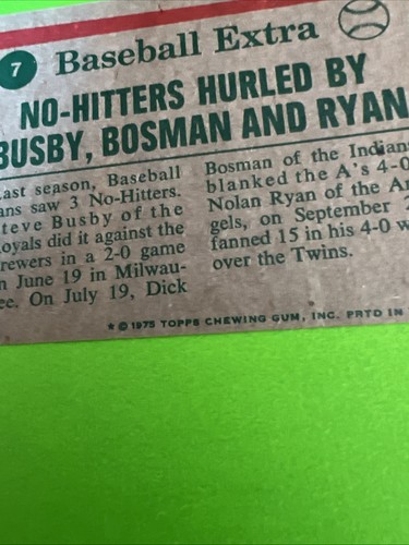 1975 TOPPS #7 NOLAN RYAN “HIGHLIGHTS” - Picture 14 of 16