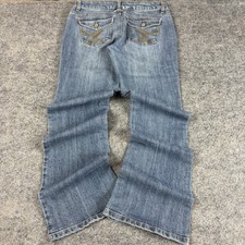 Y2K Vanilla Star Flared Blue Jeans Women's Accented Pockets