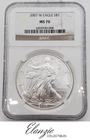 2007-W Burnished American Silver Eagle NGC MS70