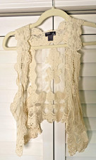 Poetry Ivory Hippie Festival Lace VEST One Si...