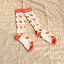 Figs Compression Socks Size L Blossoming Hearts Pattern