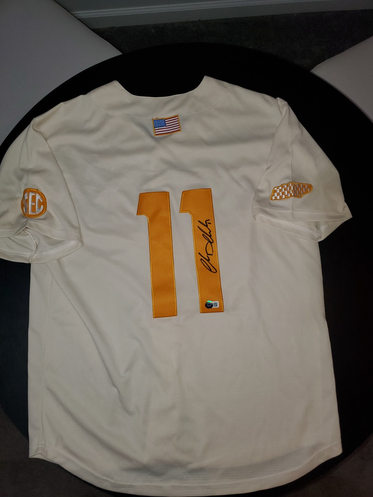 Chase Dollander Autographed Signed Tennessee Volunteers AUTO baseball white JERSEY Beckett 