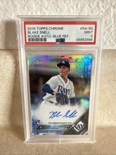 2016 Topps Chrome Blake Snell Rookie Auto Blue Refractor RC PSA 9 /150 #RA-BS