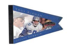 TROY AIKMAN 1998 PLAYOFF CONTENDERS BLUE COLOR MATCH PENNANT #20 $20.00 COWBOYS