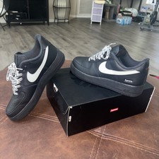 Supreme x Nike Air Force 1 Low Box Logo - Black White for Sale
